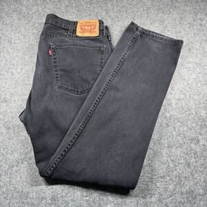 Levi's 505 Men's Jeans 38x34 Black Straight Leg Mid Rise Denim Classic Fit